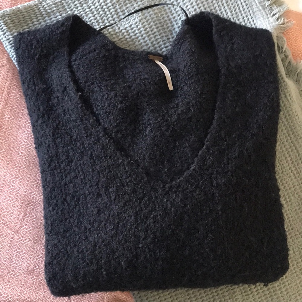 Free People Black Wool Sweater